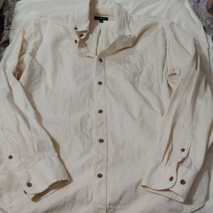 Croft & Barrow Men's Off-White Button-Down Shirt Sz L